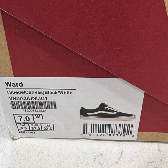 Vans Ward Canvas- Suede/Classic Black & White size 7 - Picture 7 of 7